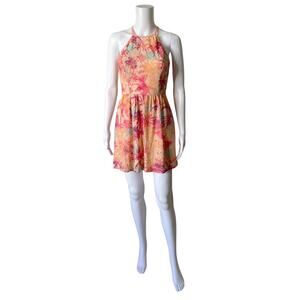 CITY TRIANGLES Womens Size Small Sleeveless Fit Flare Tropical Sun Mini Dress